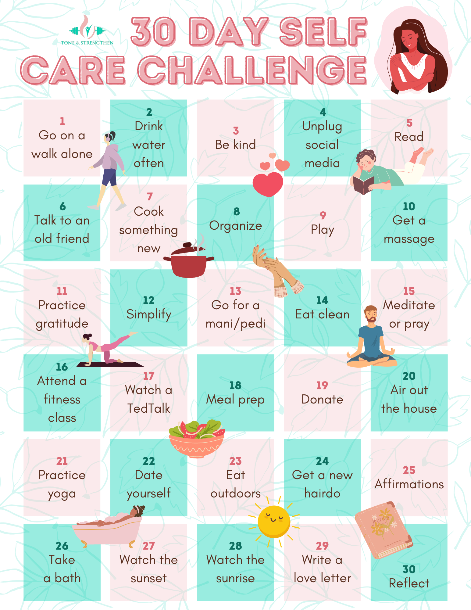 30Day Self Care Challenge Tone & Strengthen